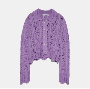 Zara Lilac Knit Cardigan